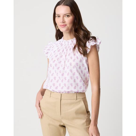 NWT J. Crew Flutter-Sleeve Top Size M - Picture 1 of 7